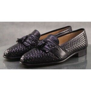 Brass Boot Men's Woven Tassel Loafer Shoes Size 10.5 M Leather Made In Italy